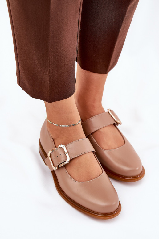 Āda apavi Sieviešu ar sprādzēm Laura Messi 2980 smilšu krāsas