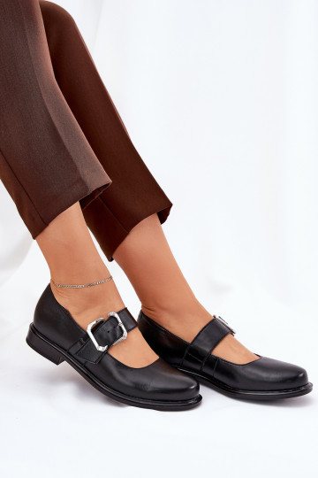 Āda apavi Sieviešu ar sprādzēm Laura Messi 2980 melnas krāsas