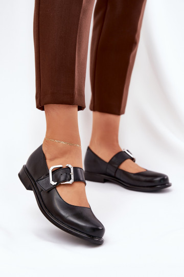 Āda apavi Sieviešu ar sprādzēm Laura Messi 2980 melnas krāsas 2