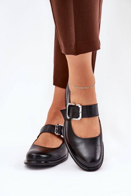 Āda apavi Sieviešu ar sprādzēm Laura Messi 2980 melnas krāsas