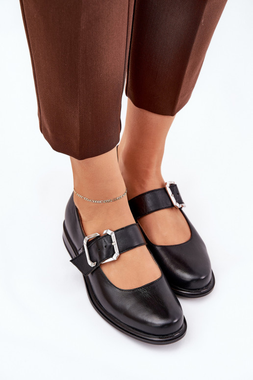 Āda apavi Sieviešu ar sprādzēm Laura Messi 2980 melnas krāsas