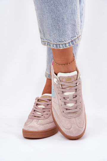 zamšādas sporta apavi Sneakers modeļa apavi Sieviešu D.Franklin DFSH387005 rozā krāsa