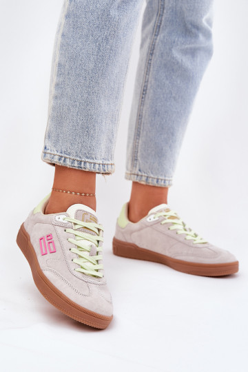 zamšādas sporta apavi Sneakers modeļa apavi Sieviešu D.Franklin DFSH387005 Zgaszona Biel
