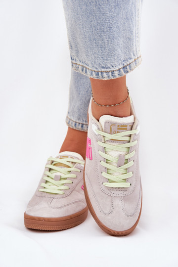 zamšādas sporta apavi Sneakers modeļa apavi Sieviešu D.Franklin DFSH387005 Zgaszona Biel 2