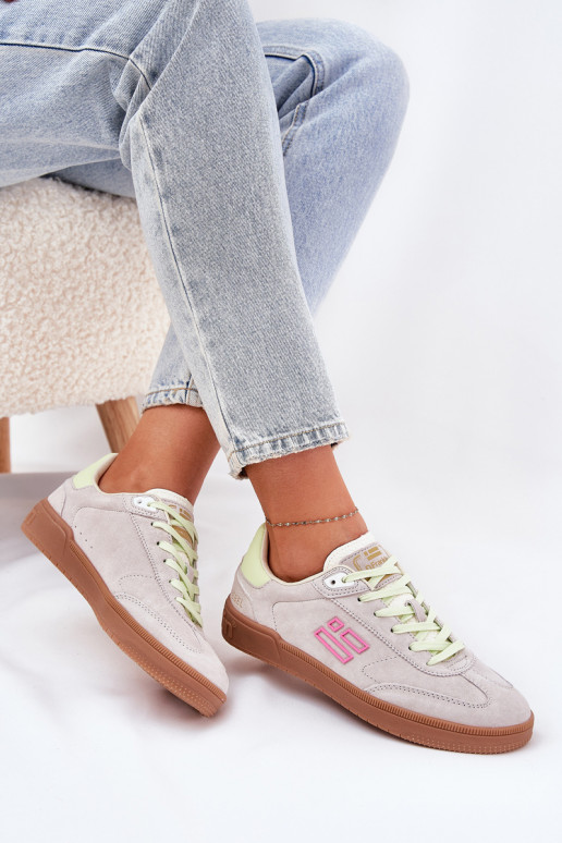 zamšādas sporta apavi Sneakers modeļa apavi Sieviešu D.Franklin DFSH387005 Zgaszona Biel zamšādas sporta apavi Sneakers modeļa apavi Sieviešu D.Franklin DFSH387005 Zgaszona Biel