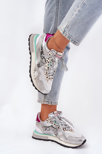 Sneakers modeļa apavi sporta apavi Sieviešu D.Franklin DFSH378006 Sudraba krāsas