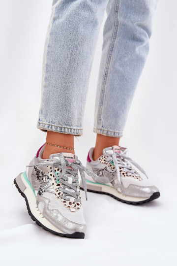 Sneakers modeļa apavi sporta apavi Sieviešu D.Franklin DFSH378006 Sudraba krāsas 2