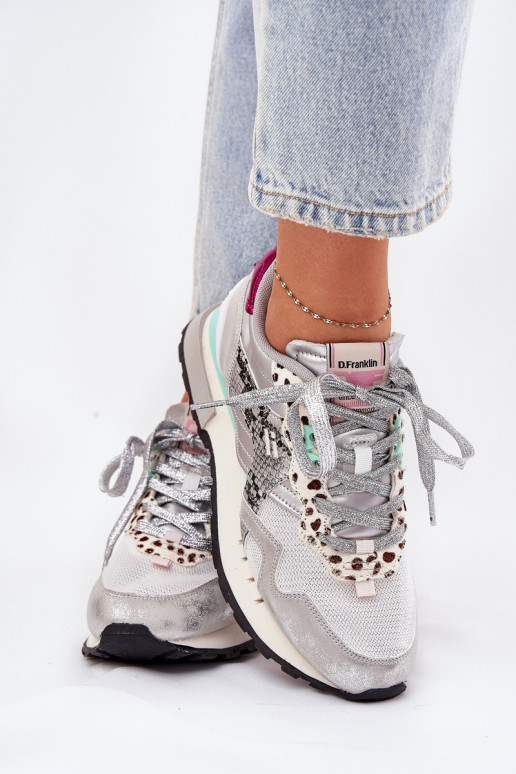 Sneakers modeļa apavi sporta apavi Sieviešu D.Franklin DFSH378006 Sudraba krāsas Sneakers modeļa apavi sporta apavi Sieviešu D.Franklin DFSH378006 Sudraba krāsas