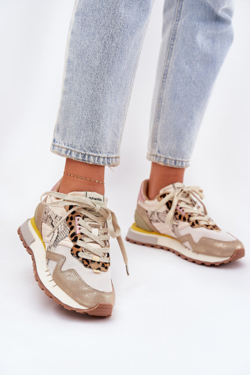 Sneakers modeļa apavi sporta apavi Sieviešu D.Franklin DFSH378006 Zelta krāsas