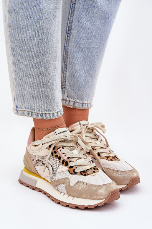 Sneakers modeļa apavi sporta apavi Sieviešu D.Franklin DFSH378006 Zelta krāsas Sneakers modeļa apavi sporta apavi Sieviešu D.Franklin DFSH378006 Zelta krāsas