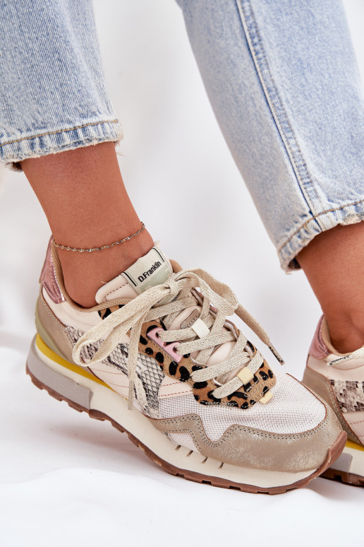 Sneakers modeļa apavi sporta apavi Sieviešu D.Franklin DFSH378006 Zelta krāsas Sneakers modeļa apavi sporta apavi Sieviešu D.Franklin DFSH378006 Zelta krāsas