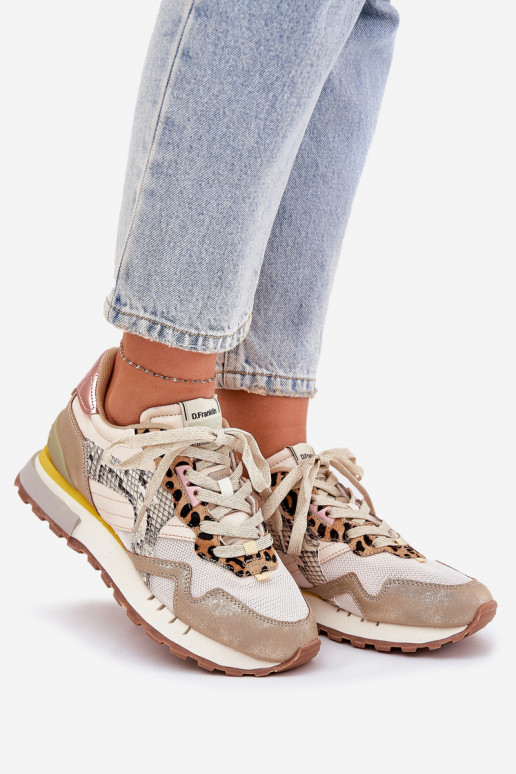 Sneakers modeļa apavi sporta apavi Sieviešu D.Franklin DFSH378006 Zelta krāsas Sneakers modeļa apavi sporta apavi Sieviešu D.Franklin DFSH378006 Zelta krāsas