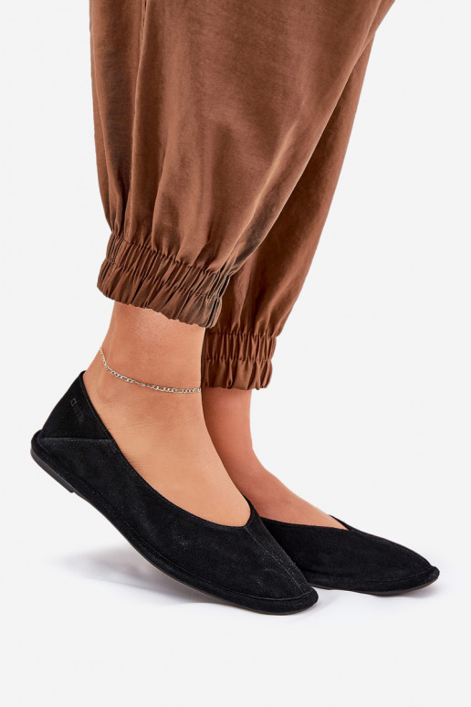 Zamšādas balerīnas Sieviešu Big Star RR274080 melnas krāsas