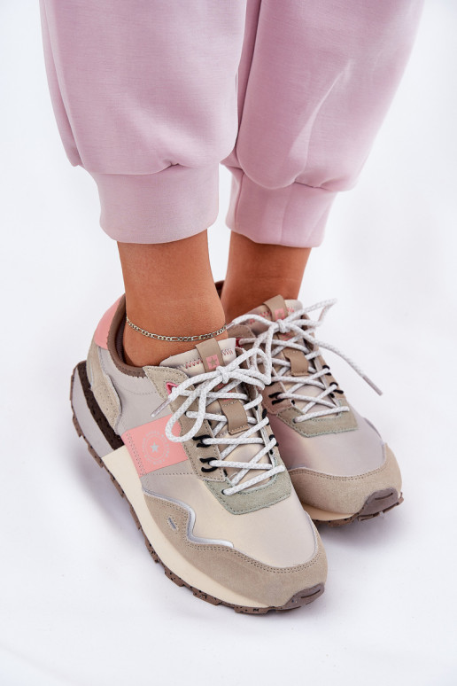 zamšādas Sneakers modeļa apavi Sieviešu Big Star RR274243 HI-POLY SYSTEM Pelēkas krāsas-Rozā krāsas zamšādas Sneakers modeļa apavi Sieviešu Big Star RR274243 HI-POLY SYSTEM Pelēkas krāsas-Rozā krāsas