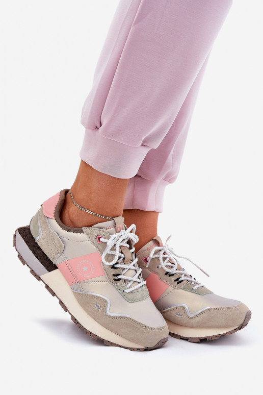 zamšādas Sneakers modeļa apavi Sieviešu Big Star RR274243 HI-POLY SYSTEM Pelēkas krāsas-Rozā krāsas zamšādas Sneakers modeļa apavi Sieviešu Big Star RR274243 HI-POLY SYSTEM Pelēkas krāsas-Rozā krāsas