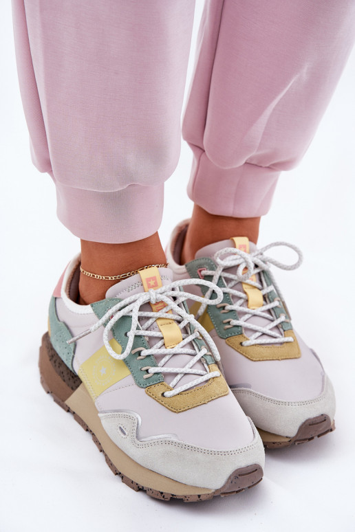 zamšādas Sneakers modeļa apavi Sieviešu Big Star RR274244 HI-POLY SYSTEM Pelēkas krāsas-Dzelteni zamšādas Sneakers modeļa apavi Sieviešu Big Star RR274244 HI-POLY SYSTEM Pelēkas krāsas-Dzelteni