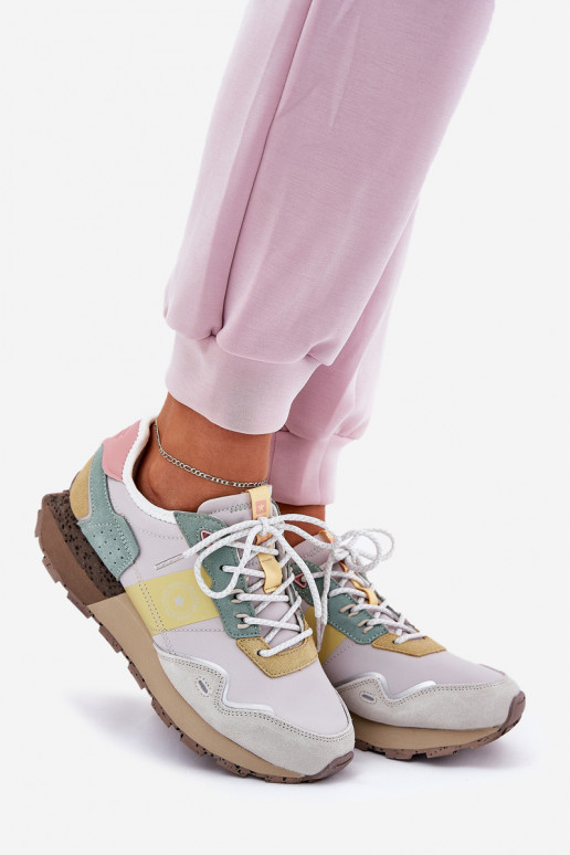 zamšādas Sneakers modeļa apavi Sieviešu Big Star RR274244 HI-POLY SYSTEM Pelēkas krāsas-Dzelteni zamšādas Sneakers modeļa apavi Sieviešu Big Star RR274244 HI-POLY SYSTEM Pelēkas krāsas-Dzelteni