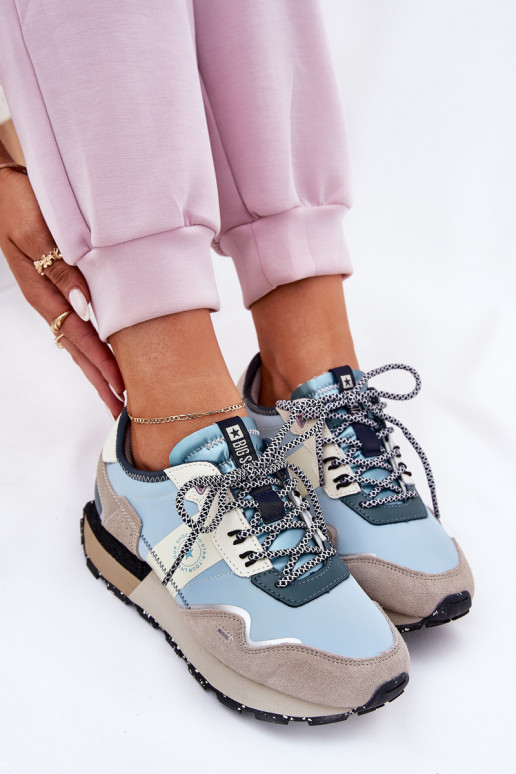 zamšādas Sneakers modeļa apavi Sieviešu Big Star RR274245 HI-POLY SYSTEM Pelēkas krāsas-Zilas krāsas zamšādas Sneakers modeļa apavi Sieviešu Big Star RR274245 HI-POLY SYSTEM Pelēkas krāsas-Zilas krāsas