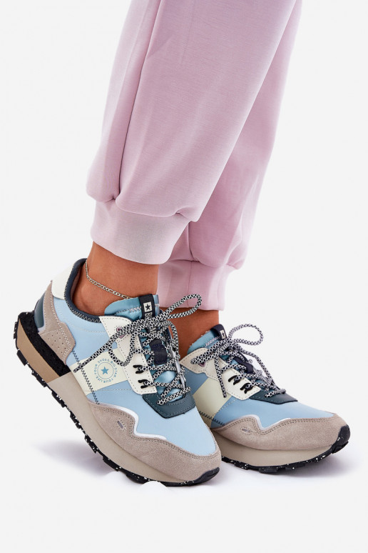 zamšādas Sneakers modeļa apavi Sieviešu Big Star RR274245 HI-POLY SYSTEM Pelēkas krāsas-Zilas krāsas zamšādas Sneakers modeļa apavi Sieviešu Big Star RR274245 HI-POLY SYSTEM Pelēkas krāsas-Zilas krāsas