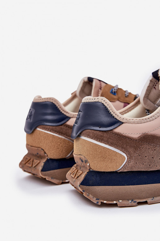 zamšādas Sneakers modeļa apavi Vīriešiem ar platformu Big Star RR174475 Hi-Poly System smilšu krāsas