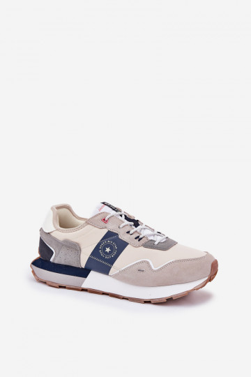 zamšādas Sneakers modeļa apavi Vīriešiem ar platformu Big Star RR174471 Hi-Poly System Pelēkas krāsas
