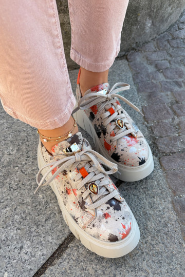 Āda Sneakers modeļa apavi ar platformu Tā irciejka 06891-18 smilšu krāsas 2