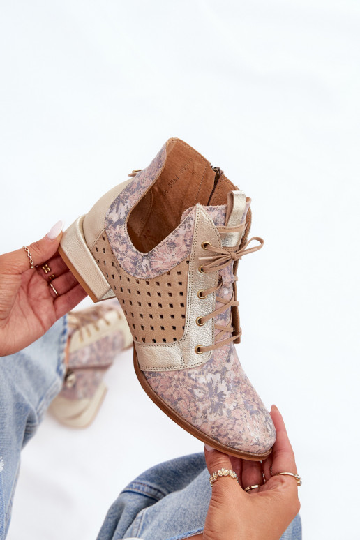 Āda Sieviešu puszābaki Kurpes Tā irciejka 05541-04 smilšu krāsas-Zelta krāsas Āda Sieviešu puszābaki Kurpes Tā irciejka 05541-04 smilšu krāsas-Zelta krāsas