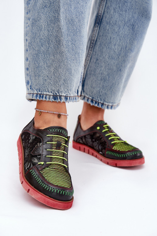 Āda apavi Sieviešu Rakstaina Tā irciejka 06784-20 melnas krāsas Āda apavi Sieviešu Rakstaina Tā irciejka 06784-20 melnas krāsas