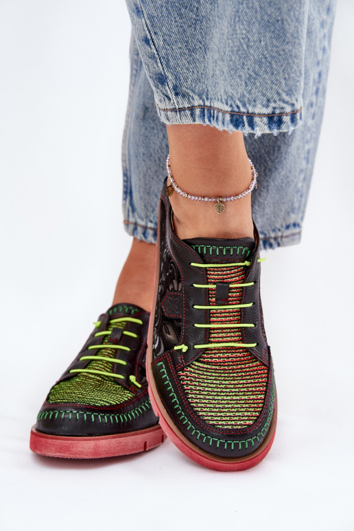 Āda apavi Sieviešu Rakstaina Tā irciejka 06784-20 melnas krāsas Āda apavi Sieviešu Rakstaina Tā irciejka 06784-20 melnas krāsas