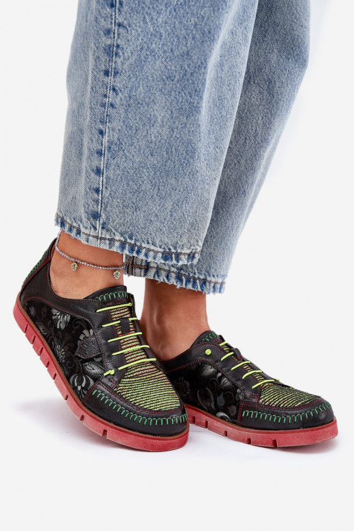 Āda apavi Sieviešu Rakstaina Tā irciejka 06784-20 melnas krāsas Āda apavi Sieviešu Rakstaina Tā irciejka 06784-20 melnas krāsas