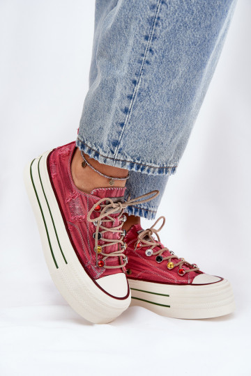 sieviešu puszābaki ar platformu GOE RR2N4104 sarkanas krāsas