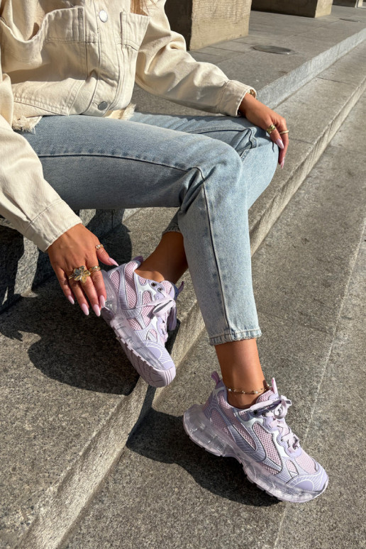 Āda Sneakers modeļa apavi Sieviešu GOE RR2N4081 Violeta krāsa Āda Sneakers modeļa apavi Sieviešu GOE RR2N4081 Violeta krāsa