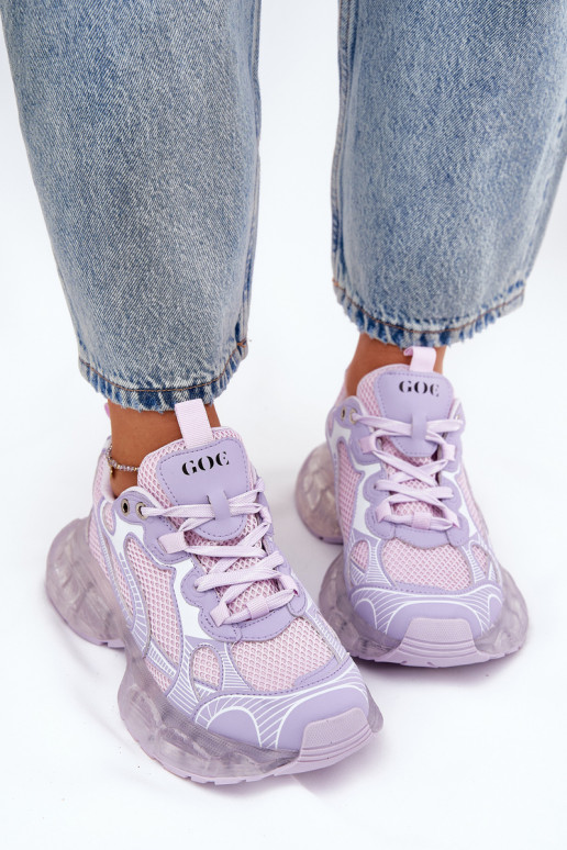 Āda Sneakers modeļa apavi Sieviešu GOE RR2N4081 Violeta krāsa Āda Sneakers modeļa apavi Sieviešu GOE RR2N4081 Violeta krāsa
