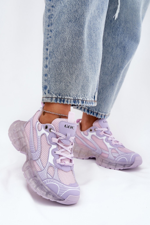 Āda Sneakers modeļa apavi Sieviešu GOE RR2N4081 Violeta krāsa Āda Sneakers modeļa apavi Sieviešu GOE RR2N4081 Violeta krāsa