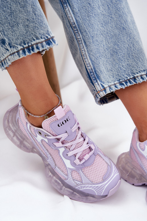 Āda Sneakers modeļa apavi Sieviešu GOE RR2N4081 Violeta krāsa Āda Sneakers modeļa apavi Sieviešu GOE RR2N4081 Violeta krāsa