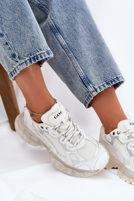 Āda Sneakers modeļa apavi Sieviešu GOE RR2N4083 smilšu krāsas Āda Sneakers modeļa apavi Sieviešu GOE RR2N4083 smilšu krāsas