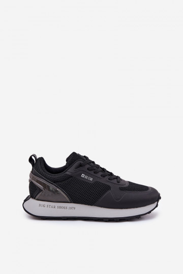 Sneakers modeļa apavi Vīriešiem ar platformu Big Star RR174361 Hi-Poly System melnas krāsas 2