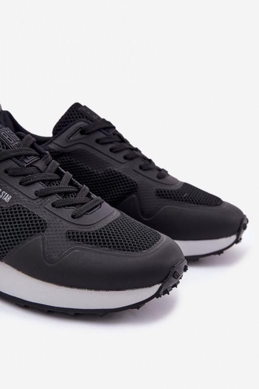 Sneakers modeļa apavi Vīriešiem ar platformu Big Star RR174361 Hi-Poly System melnas krāsas Sneakers modeļa apavi Vīriešiem ar platformu Big Star RR174361 Hi-Poly System melnas krāsas