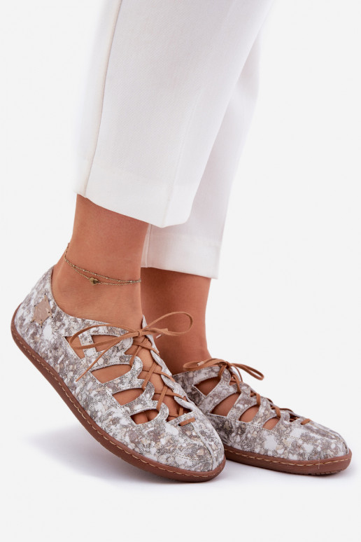 Balerīnas Ar izgriezumiem Tā irciejka 06835-25/00-1 Zelta krāsas Balerīnas Ar izgriezumiem Tā irciejka 06835-25/00-1 Zelta krāsas