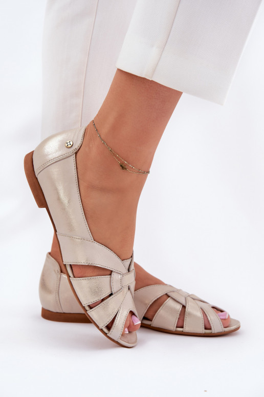 BalerīnasOdkrytymi Palcami Tā irciejka 06908-25/001-1 Zelta krāsas Przecierany