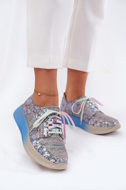 Āda apavi Sneakers modeļa apavi Sieviešu ar platformu Tā irciejka 06776A-06 Zilas krāsas