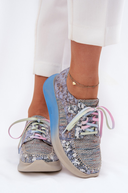 Āda apavi Sneakers modeļa apavi Sieviešu ar platformu Tā irciejka 06776A-06 Zilas krāsas