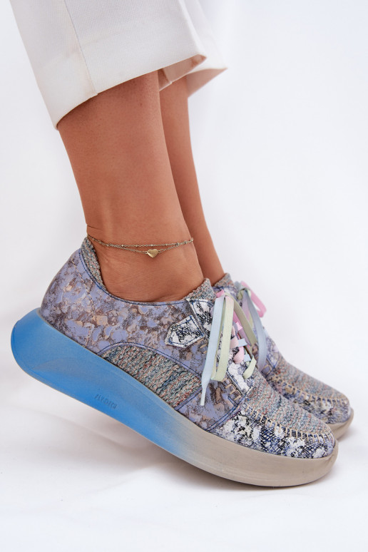 Āda apavi Sneakers modeļa apavi Sieviešu ar platformu Tā irciejka 06776A-06 Zilas krāsas