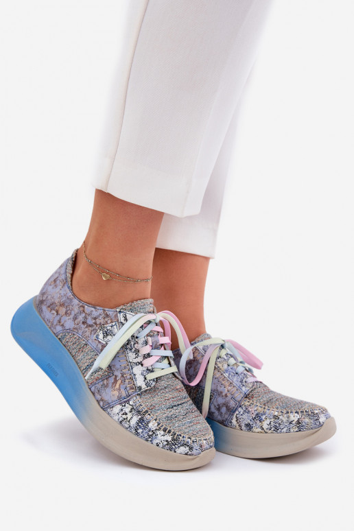 Āda apavi Sneakers modeļa apavi Sieviešu ar platformu Tā irciejka 06776A-06 Zilas krāsas