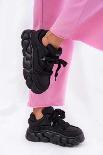 Āda Sneakers modeļa apavi Sieviešu ar platformu GOE RR2N4044 melnas krāsas