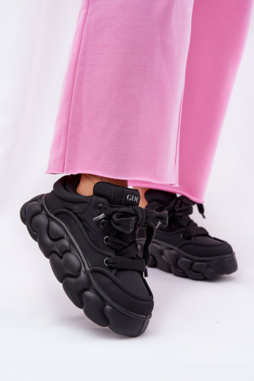 Āda Sneakers modeļa apavi Sieviešu ar platformu GOE RR2N4044 melnas krāsas 2