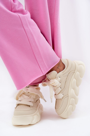 Āda Sneakers modeļa apavi Sieviešu ar platformu GOE RR2N4043 smilšu krāsas 2