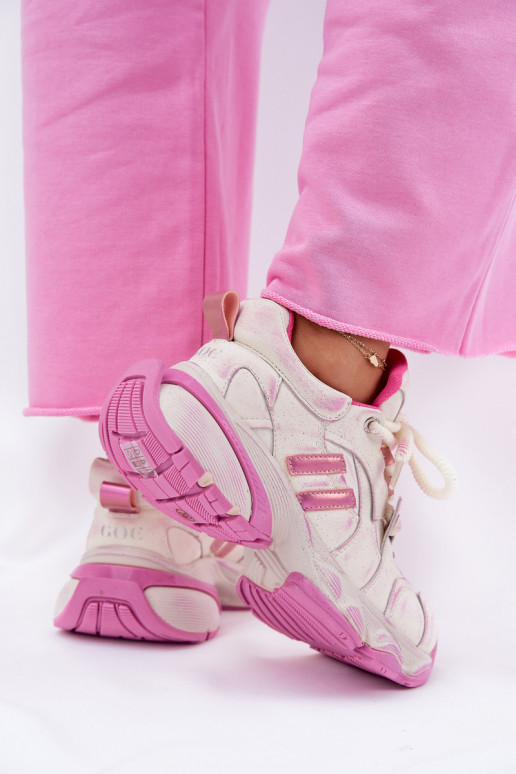 Āda Sneakers modeļa apavi Sieviešu GOE RR2N4038 Rozā krāsas Āda Sneakers modeļa apavi Sieviešu GOE RR2N4038 Rozā krāsas