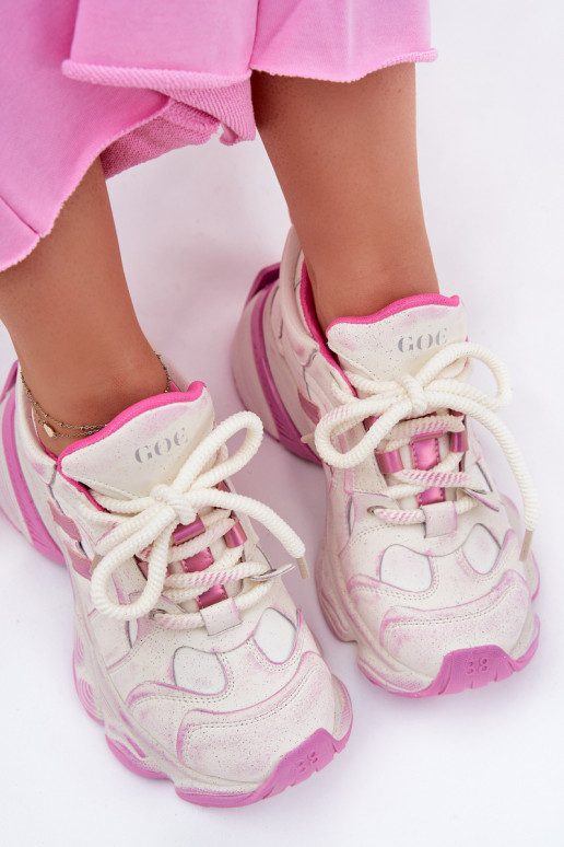 Āda Sneakers modeļa apavi Sieviešu GOE RR2N4038 Rozā krāsas Āda Sneakers modeļa apavi Sieviešu GOE RR2N4038 Rozā krāsas