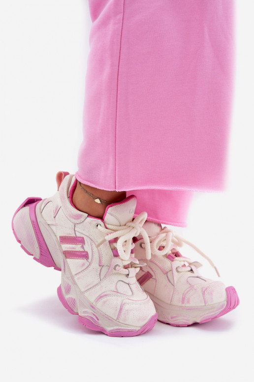 Āda Sneakers modeļa apavi Sieviešu GOE RR2N4038 Rozā krāsas Āda Sneakers modeļa apavi Sieviešu GOE RR2N4038 Rozā krāsas